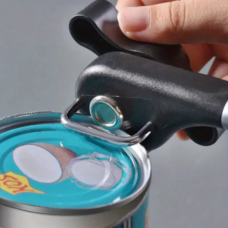 Stainless Steel Can Opener with Single Handle Design