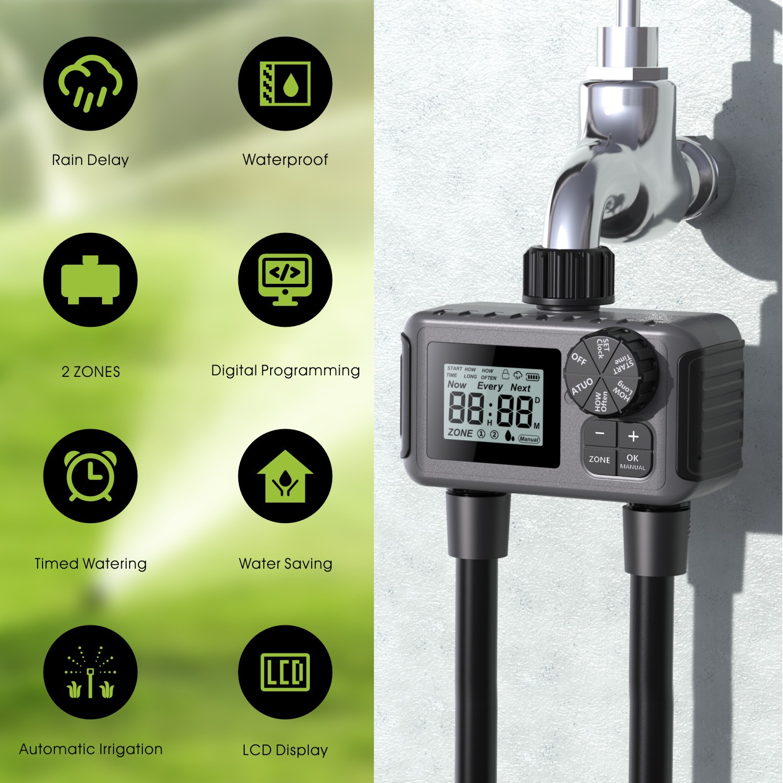 Automatic Dual-Channel Irrigation Timer
